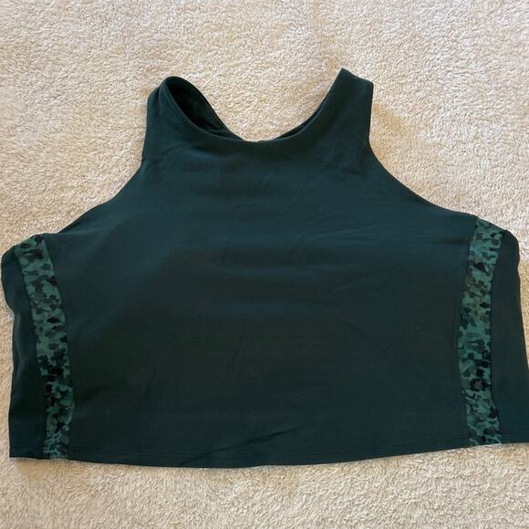 Athleta Conscious Crop Serene 3X Green Abstract Print NEW Tank D-DD Built in Bra - Picture 1 of 10